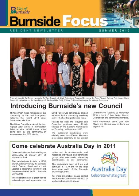 Introducing Burnside's new Council - City of Burnside - SA.Gov.au