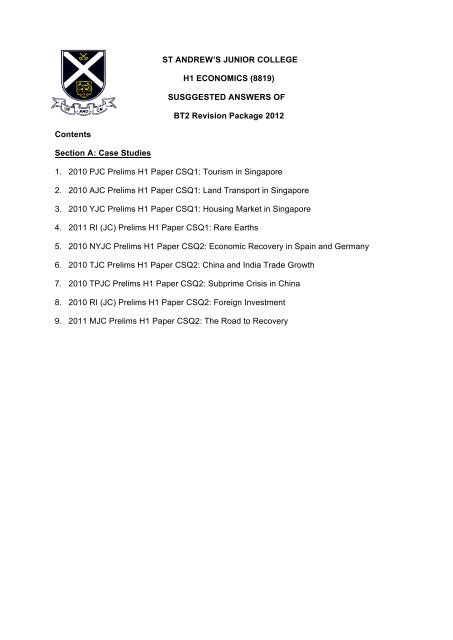 Suggested Answers of BT2 Revision Package - ASKnLearn