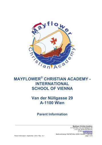 Parent Handbook - Mayflower Christian Academy