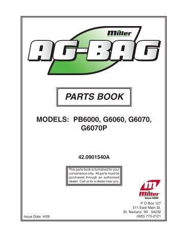 17.01048A Miller Pro 1350 Rake Parts Book - Ag-Bag