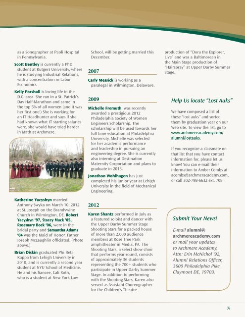 Fall 2012 Issue - Archmere Academy