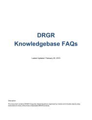 DRGR Knowledgebase FAQs - OneCPD