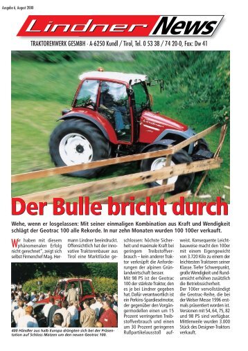 Der Bulle bricht durch - Lindner Traktoren