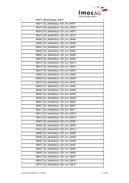 Informationsblatt Hettich Daten - imos