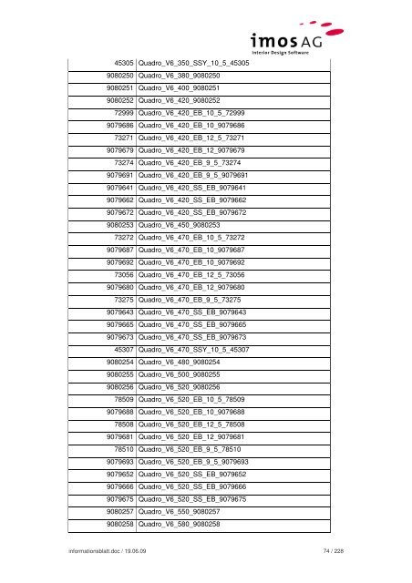 Informationsblatt Hettich Daten - imos