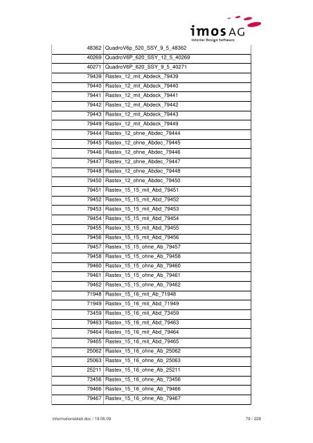 Informationsblatt Hettich Daten - imos