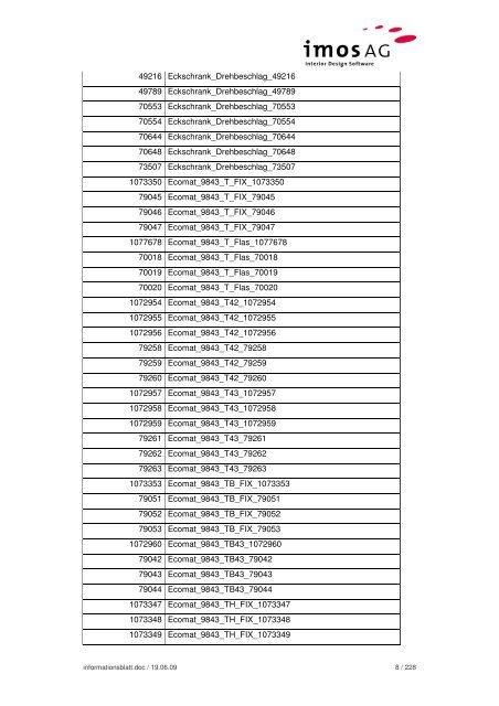 Informationsblatt Hettich Daten - imos