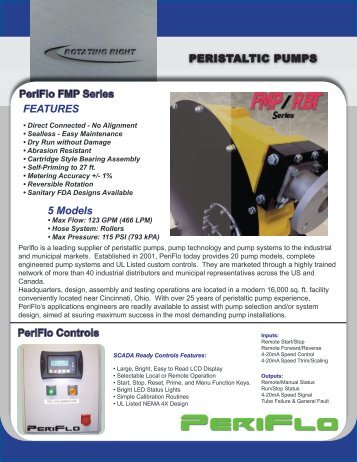 PERISTALTIC PUMPS PeriFlo FMP Series PeriFlo ... - Rotating Right