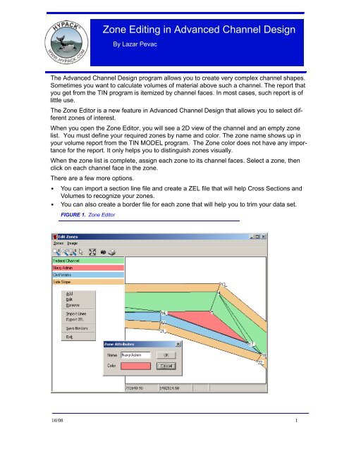 Zone Editing in Advanced Channel Design - Hypack