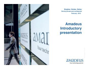 Amadeus Introductory presentation - Investor relations at Amadeus