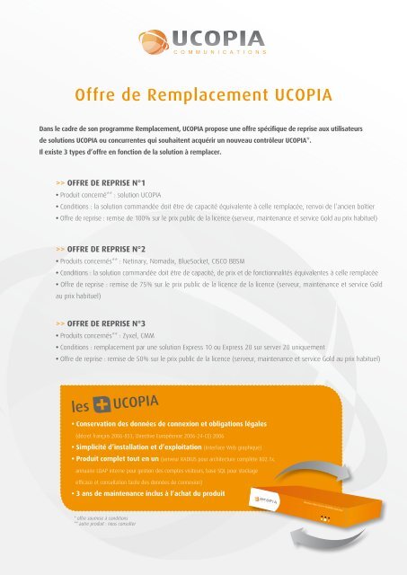 Offre de Remplacement UCOPIA - Connect Data