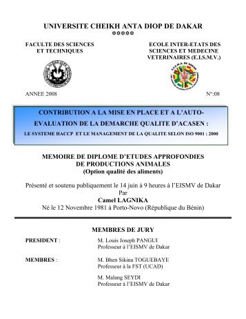 Contribution Ã  la mise en place de l'auto- Ã©valuation de la ... - BEEP