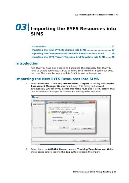 EYFS Framework 2012 Termly Tracking PDF - EiS Kent