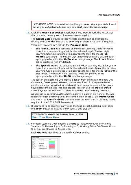 EYFS Framework 2012 Termly Tracking PDF - EiS Kent