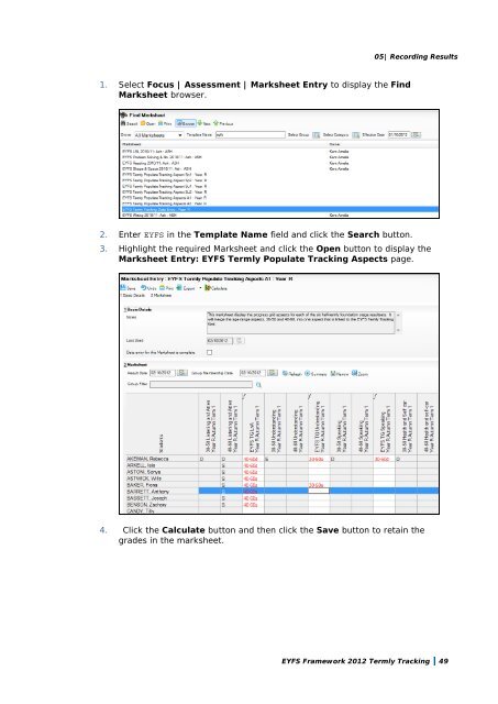 EYFS Framework 2012 Termly Tracking PDF - EiS Kent