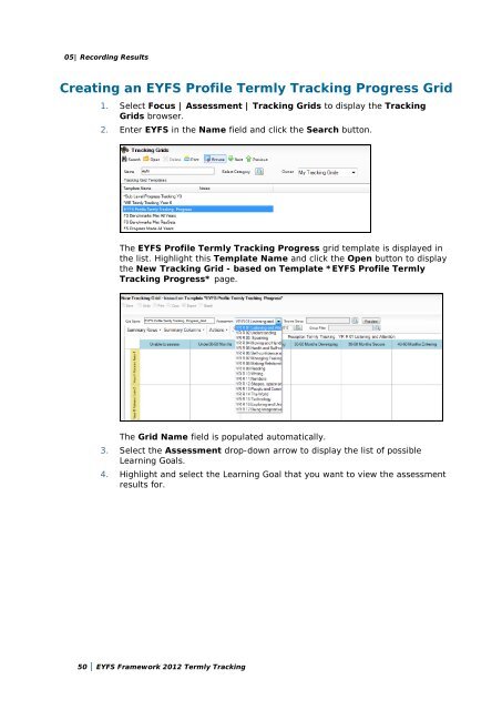 EYFS Framework 2012 Termly Tracking PDF - EiS Kent