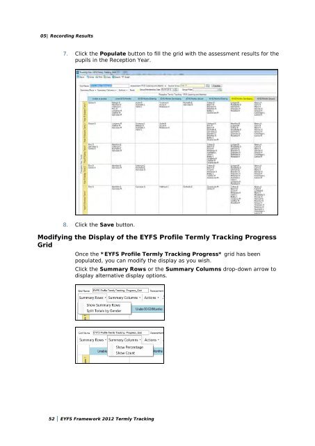 EYFS Framework 2012 Termly Tracking PDF - EiS Kent