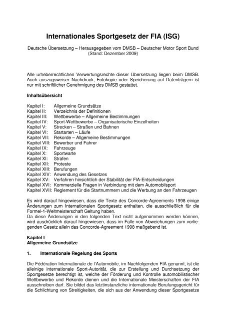 Internationales Sportgesetz der FIA (ISG) - Autocross-EM