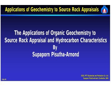 The Applications of Organic Geochemistry to Source Rock ... - CCOP
