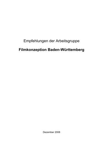 Filmkonzeption Baden-Württemberg - Ministerium für Wissenschaft ...