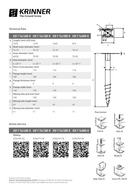 product catalogue professional ground screws - Voltastream