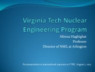 Virginia Tech Nuclear Engineering Program , VT-NEP
