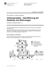 Umbauprojekte – Nachführung der Gebäude und Wohnungen