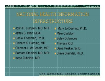 NATIONAL HEALTH INFORMATION INFRASTRUCTURE ...