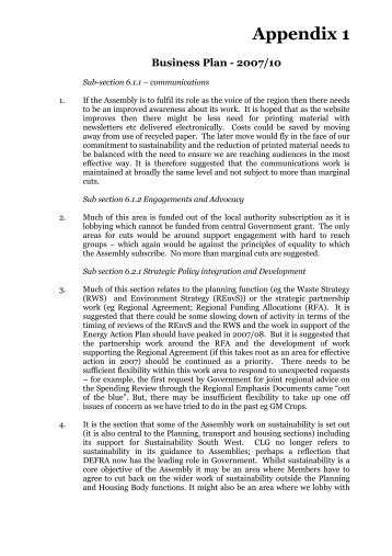 Paper I - Appendix 1 - PDF format - South West Regional Assembly