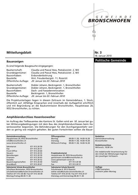 Mitteilungsblatt Nr. 03 vom 18. Januar 2010 (pdf - Gemeinde ...