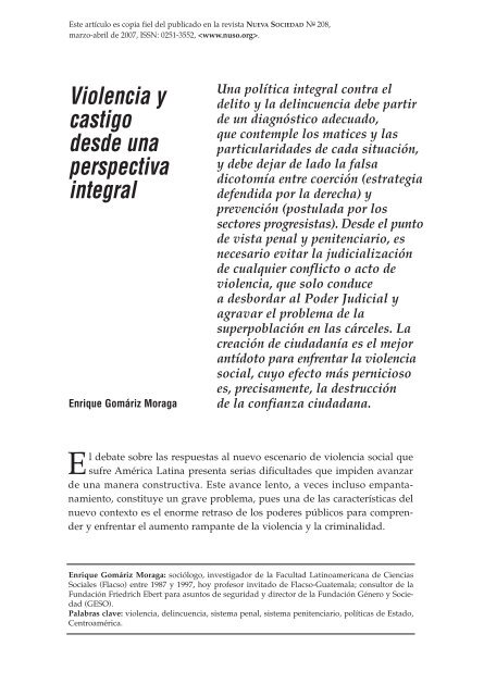 Violencia y castigo desde una perspectiva integral - BVSDE