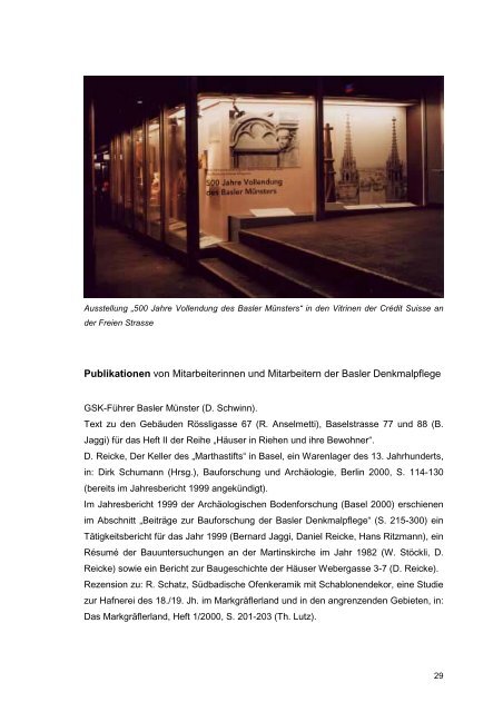Basler Denkmalpflege - Denkmalpflege - Basel-Stadt