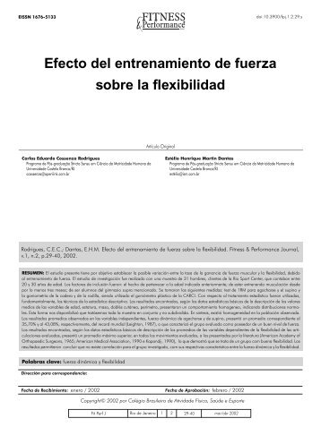 Efecto del entrenamiento de fuerza sobre la flexibilidad - Fitness ...