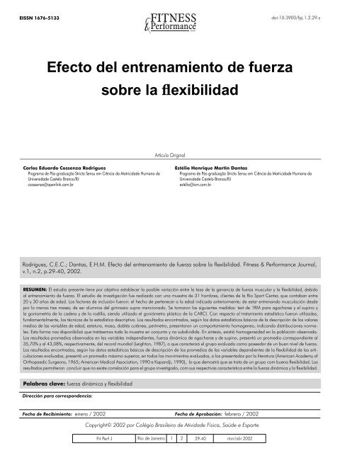 Efecto del entrenamiento de fuerza sobre la flexibilidad - Fitness ...