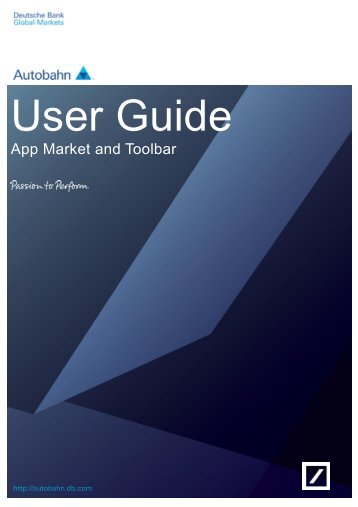 App Market and Toolbar - Autobahn - Deutsche Bank