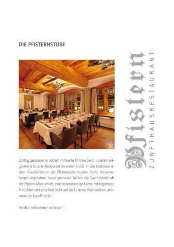 Die Geschichte der Pfistern - Zunfthausrestaurant Pfistern