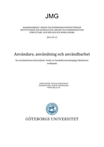 AnvÃ¤ndare, anvÃ¤ndning och anvÃ¤ndbarhet - GÃ¶teborgs universitet