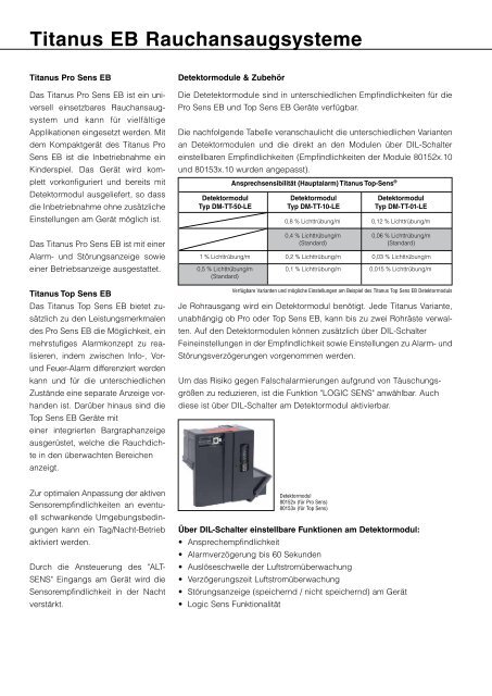 Rauchansaugsystem Titanus (PDF) - Effexx