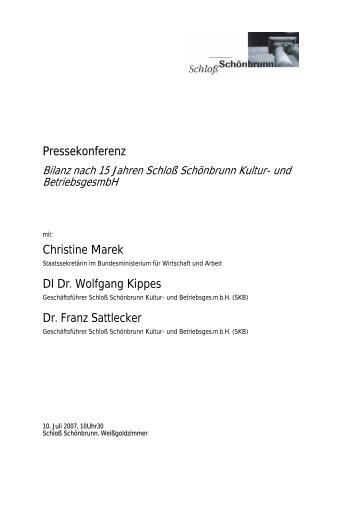 Pressekonferenz Christine Marek DI Dr. Wolfgang Kippes Dr. Franz ...