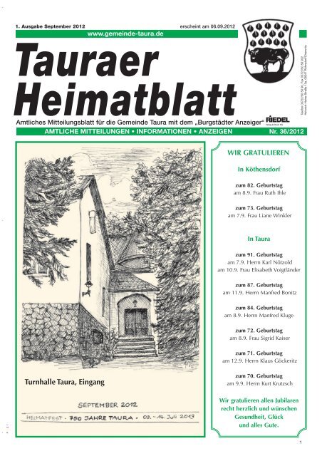 Tauraer Heimatblatt - Burgstädt