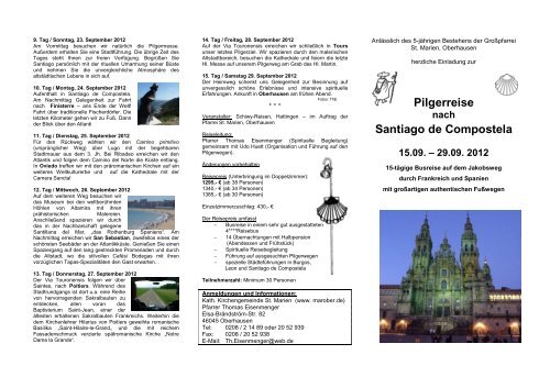 Pilgerreise nach Santiago de Compostela 15.09. - St. Marien ...