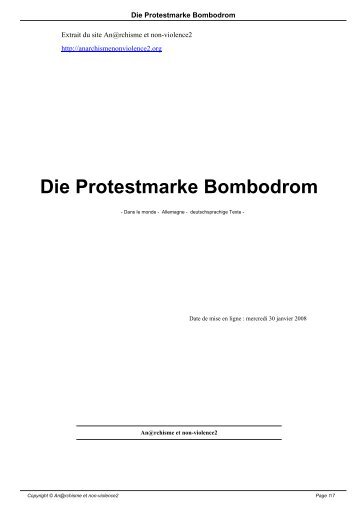 Die Protestmarke Bombodrom - Anarchisme et non-violence 2