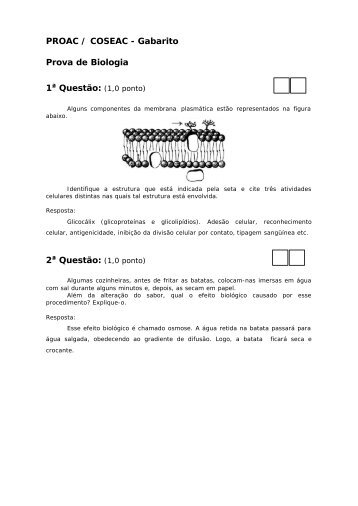 PROAC / COSEAC - Gabarito Prova de Biologia - Uff