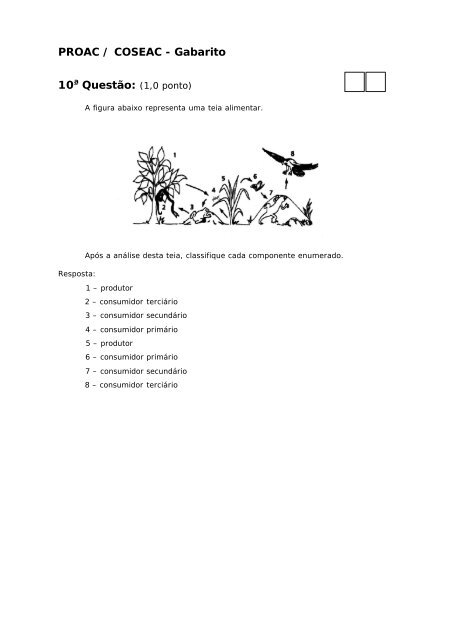 PROAC / COSEAC - Gabarito Prova de Biologia - Uff