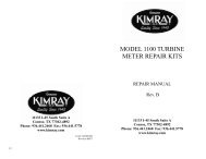 MODEL 1100 TURBINE METER REPAIR KITS - Home | Kimray ...