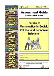 Assessment Guide The use of Mathematics in Social ... - AgriSETA