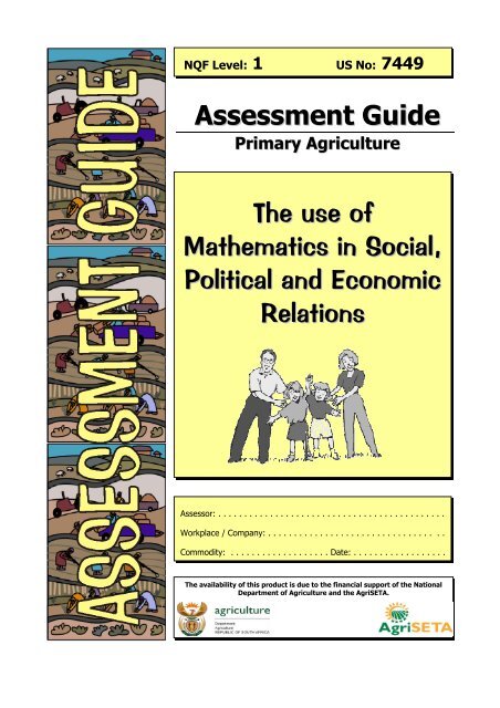 Assessment Guide The use of Mathematics in Social ... - AgriSETA