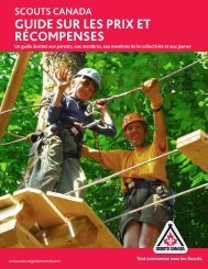 Scouts Canada Guide sur les prix et rÃ©compenses