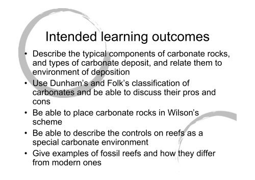 Carbonate environments