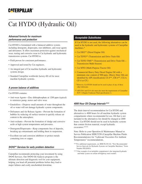 Cat HYDO (Hydraulic Oil) - Venequip